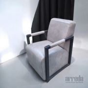 Fotoliu din piele naturală moco piele industrial vintage grey
