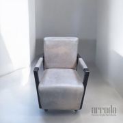 Fotoliu din piele naturală moco piele industrial vintage grey
