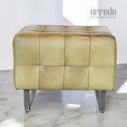 Taburet din piele naturală rock piele industrial lite brown