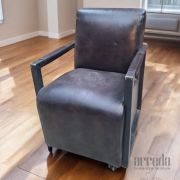 Fotoliu din piele naturală moco piele industrial black