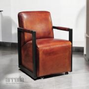 Fotoliu din piele naturalămoco piele industrial cognac