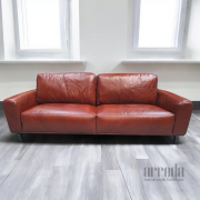 Canapea de piele naturală air 3 locuri piele industrial cognac