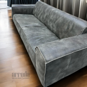 Canapea de piele naturală fokker 3 locuri piele africa dark green