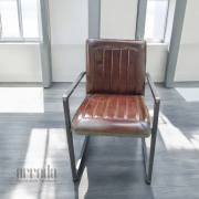 Scaun de piele naturală laura piele industrial dark brown
