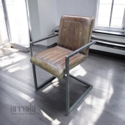 Scaun de piele naturală laura piele industrial green