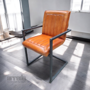 Scaun de piele naturală laura piele industrial light brown