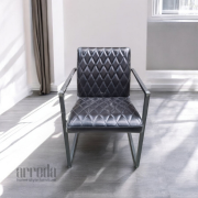 Scaun de piele naturală mary piele industrial black