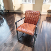 Scaun de piele naturală mary piele industrial light brown