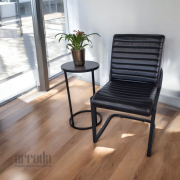 Scaun de piele naturală sabina piele industrial black