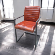 Scaun de piele naturală sabina piele industrial  cognac