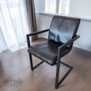 Scaun de piele naturală soem piele industrial black