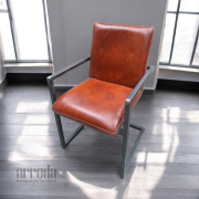 Scaun de piele naturală soem piele industrial cognac