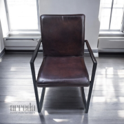 Scaun de piele naturală soem piele industrial tabaco dark