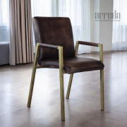 Scaun de piele naturală soempiele industrial tabaco