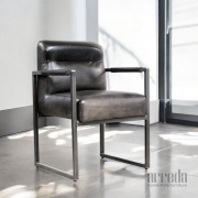 Scaun de piele naturală vegas piele industrial black