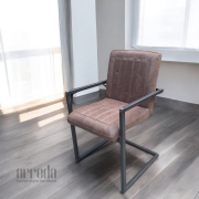 Scaun de piele regenerată laura piele bull brown