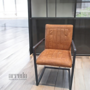 Scaun de piele regenerată laura piele cognac