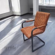 Scaun de piele regenerată mary piele bull cognac