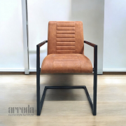 Scaun de piele regenerată  melf piele bull cognac