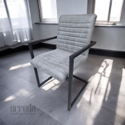 Scaun de piele regenerată sabina piele bull grey