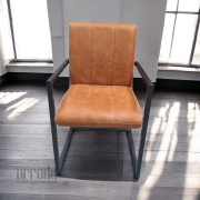 Scaun de piele regenerată safira piele bull cognac