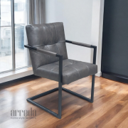 Scaun de piele oli relax antracit