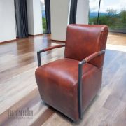 Fotoliu din piele naturală moco piele industrial lite brown