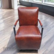 Fotoliu din piele naturală moco piele industrial lite brown