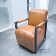 Fotoliu din piele naturală como piele industrial camel