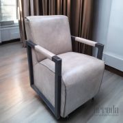 Fotoliu din piele naturală dixie piele industrial vintage grey