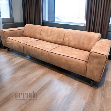 Canapea de piele naturală fokker 3,5 locuri piele africa walnut