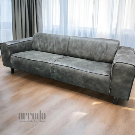 Canapea de piele naturală fokker 3 locuri piele africa dark green