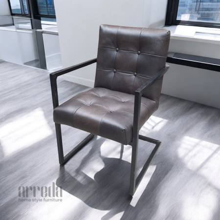Scaun de piele naturală arad piele rebound dark brown