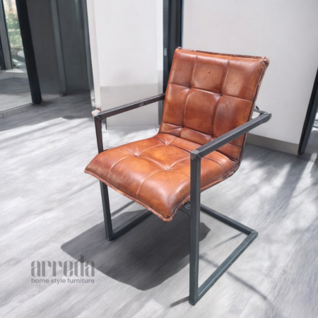 Scaun de piele naturală capo piele industrial light brown