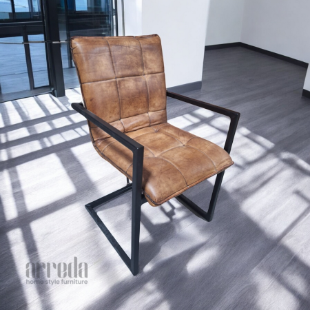 Scaun de piele naturală capo piele industrial light brown