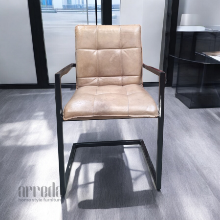 Scaun de piele naturală capo piele industrial nisip