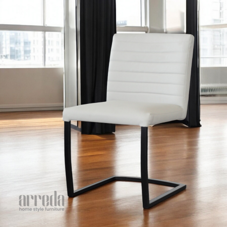 Scaun de piele naturală concord piele industrial white