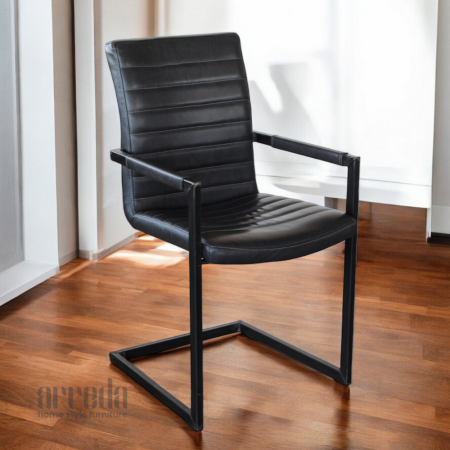 Scaun de piele naturală jones graphit black