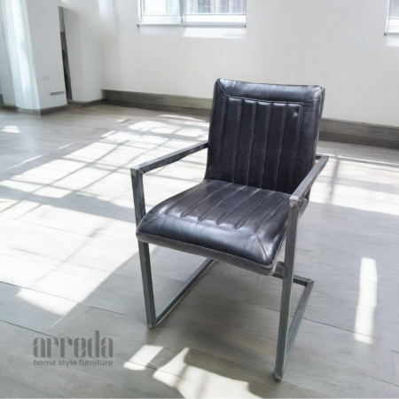Scaun de piele naturală laura piele industrial black