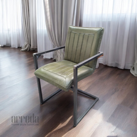 Scaun de piele naturală laura piele industrial green