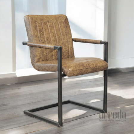 Scaun de piele naturală laura piele industrial vintage brown