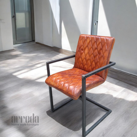 Scaun de piele naturală mary piele industrial cognac