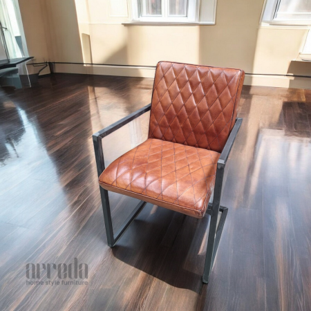 Scaun de piele naturală mary piele industrial light brown