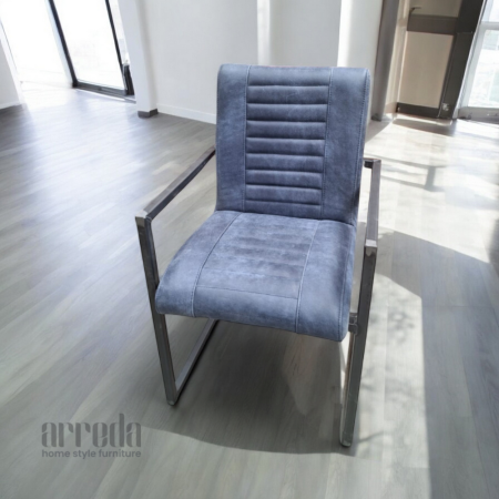 Scaun de piele naturală melf piele africa dark blue