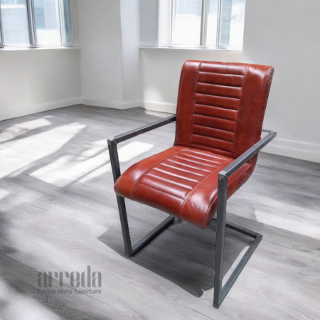 Scaun de piele naturală melf piele industrial cognac
