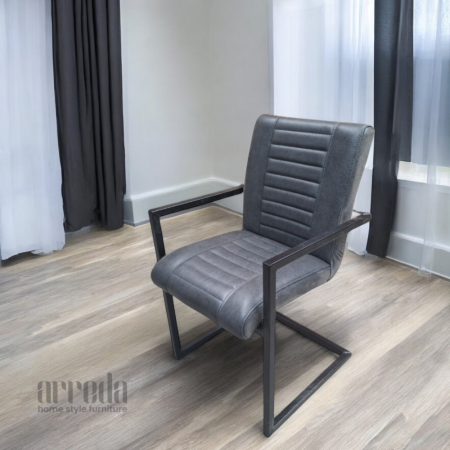 Scaun de piele naturală melf piele rebound antracite