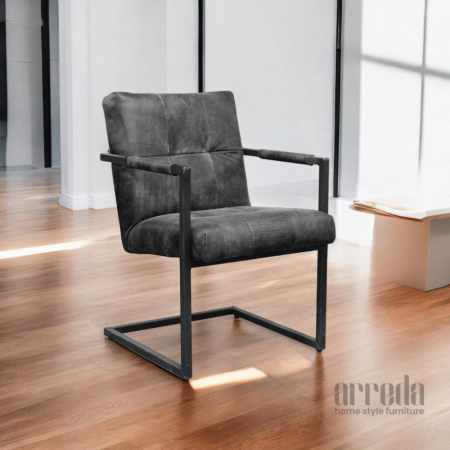 Scaun de piele naturală olli piele africa black