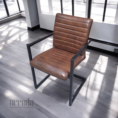 Scaun de piele naturală sabina piele industrial caffe