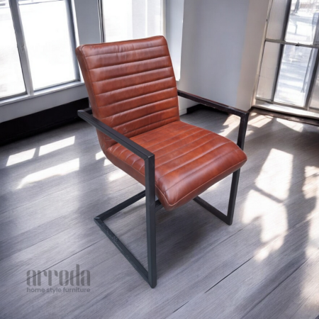 Scaun de piele naturală sabina piele industrial cognac