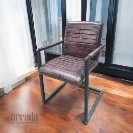 Scaun de piele naturală sabina piele industrial cuba